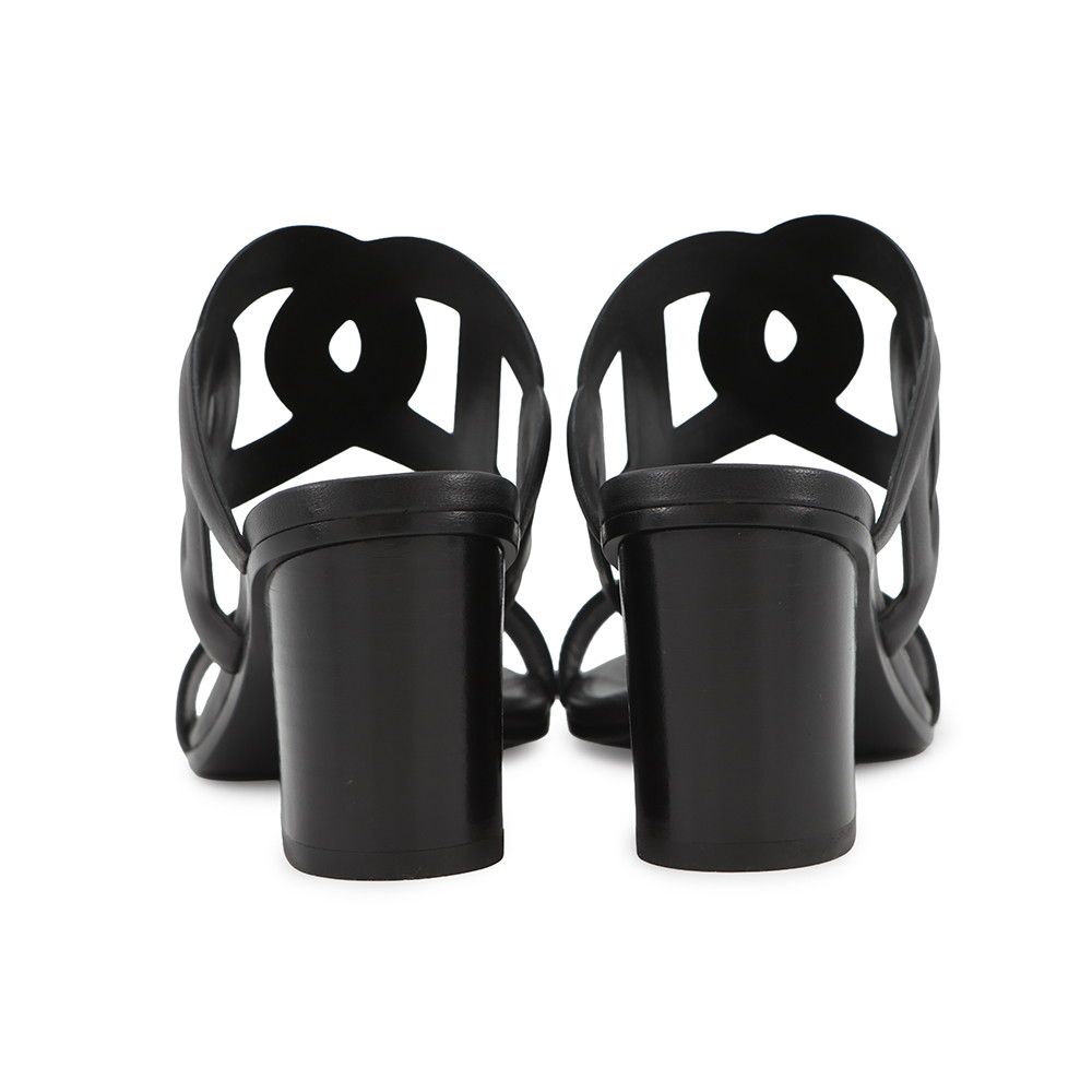Hermes Sandals Lipari 70 Leather 36 Shoes Black — view 3