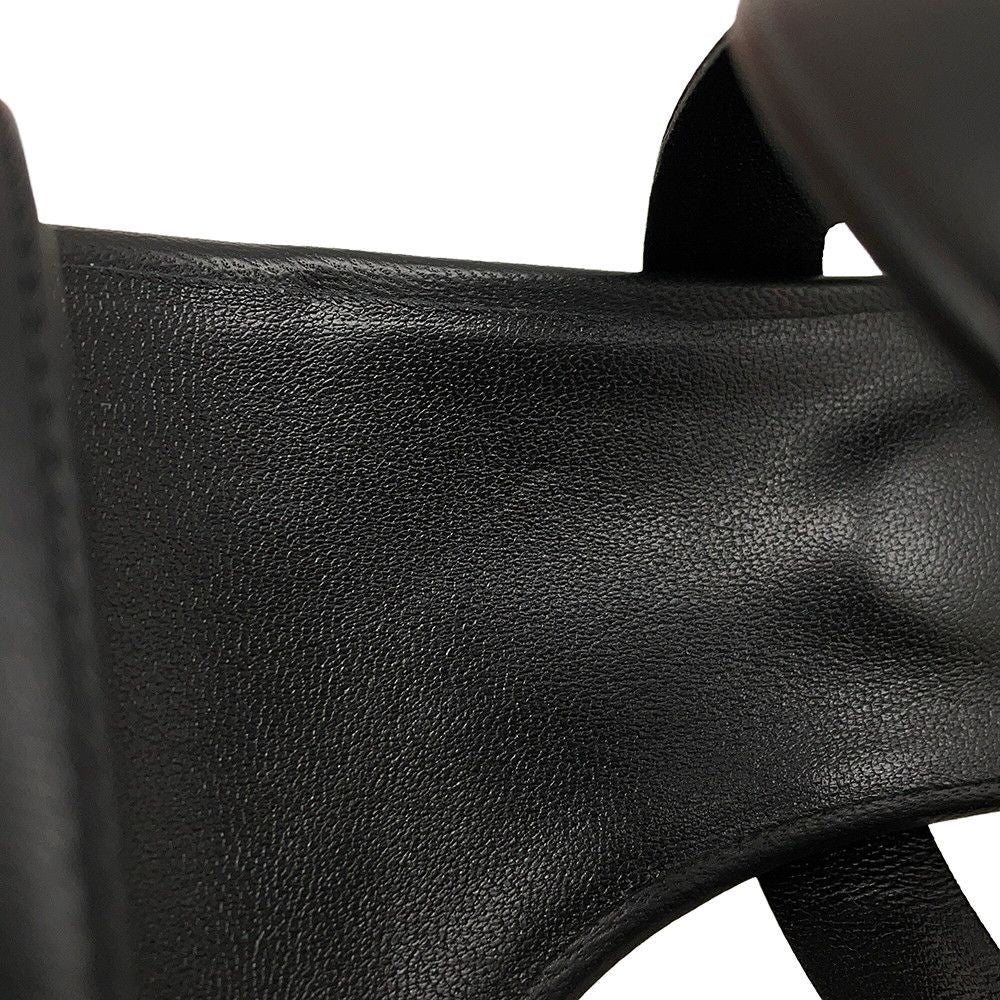 Hermes Sandals Lipari 70 Leather 36 Shoes Black — view 6
