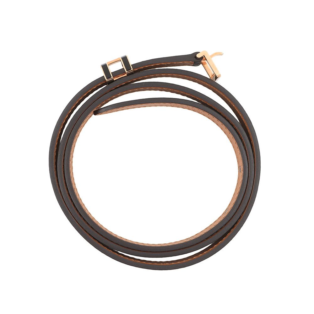 Hermes Pop Belt Black Pink Gold Epsom 85 — view 3