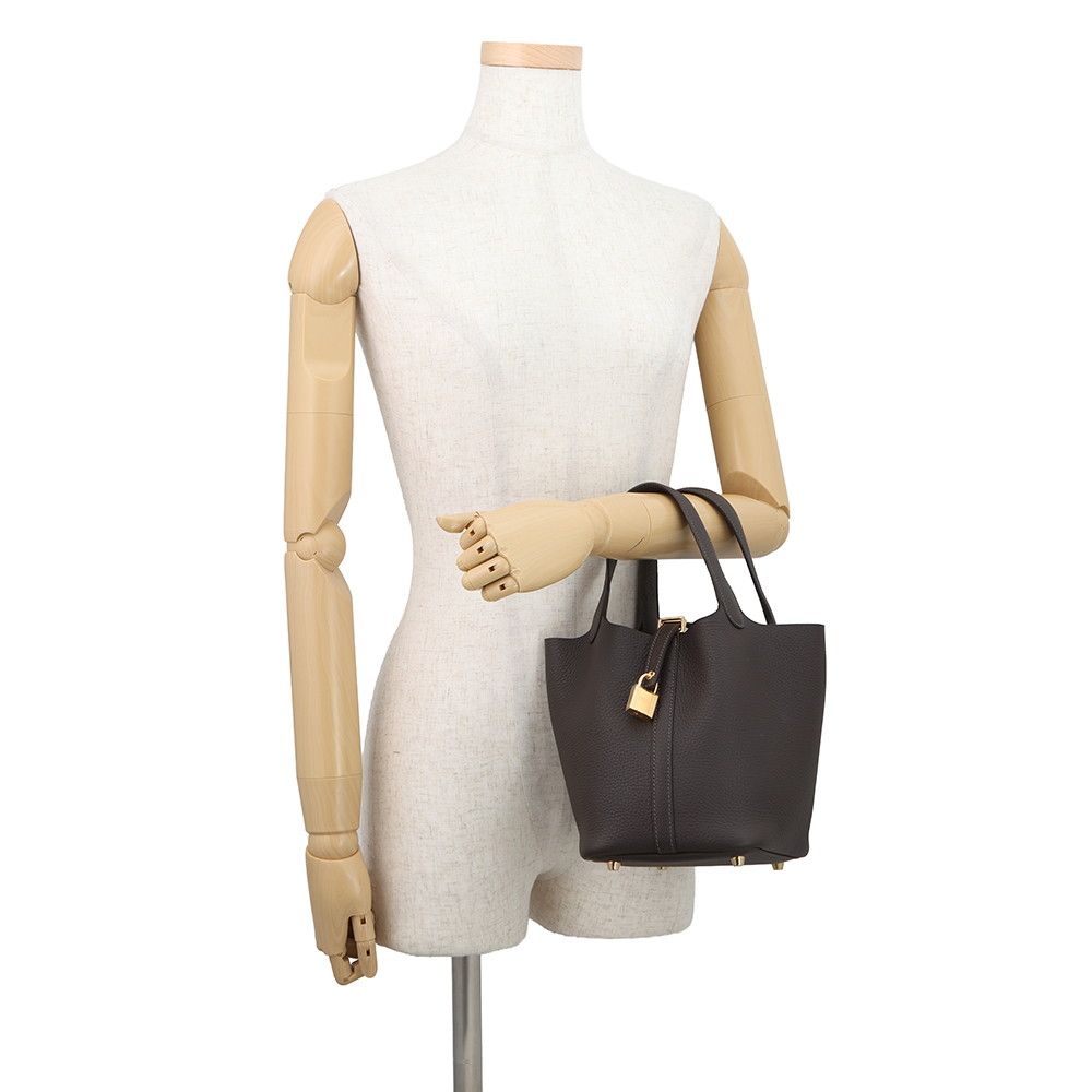 Hermes Handbag Picotin Lock PM Clemence Gold Taurillon Tote — view 4