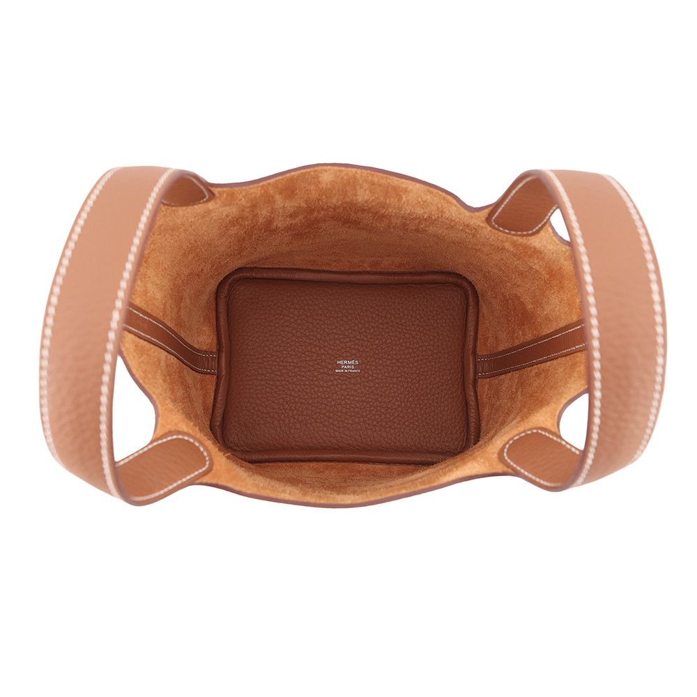 Hermes Handbag Picotin Lock PM Gold Silver Taurillon Clemence — view 5