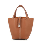 Hermes Handbag Picotin Lock PM Gold Silver Taurillon Clemence