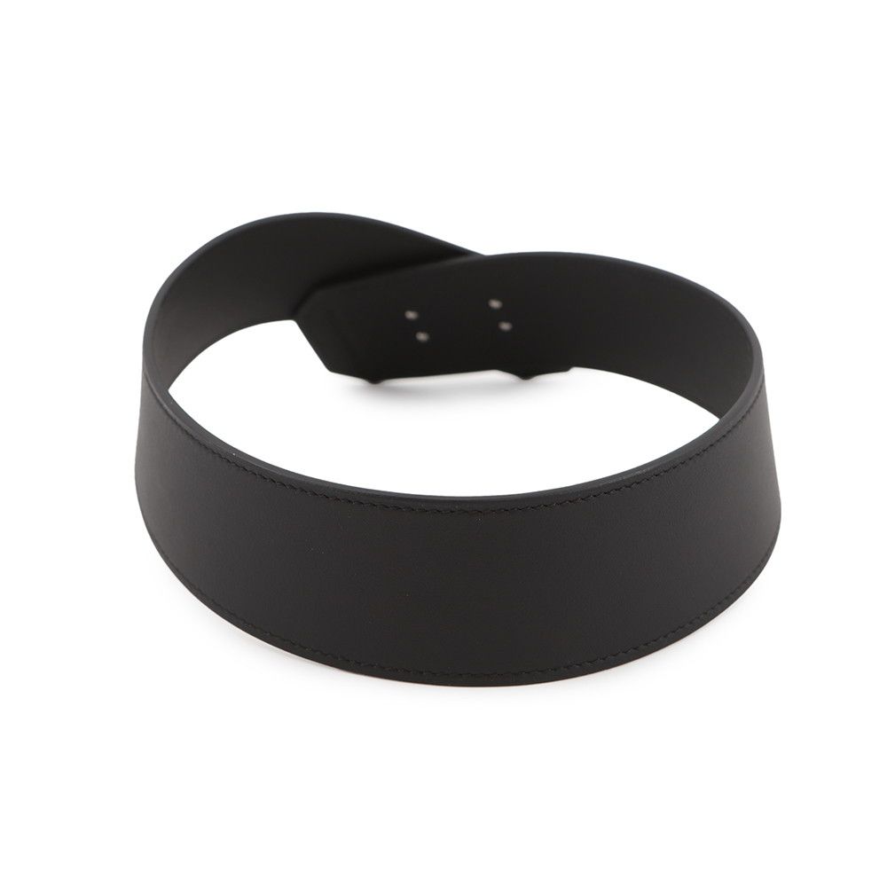 Hermes Necklace Kelly GM Black Silver Swift Choker — view 3