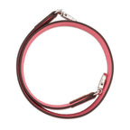 Hermes Shoulder Strap Bandouliere Tresage Cuir Rose Azalea Brown Silver Epsom — view 3