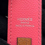 Hermes Shoulder Strap Bandouliere Tresage Cuir Rose Azalea Brown Silver Epsom — view 6