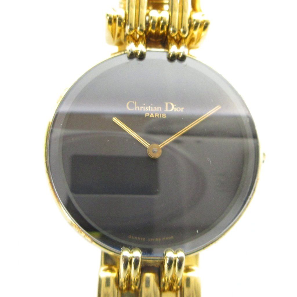 Dior Bagheera Watch Quartz Logo Black Dial Gold
