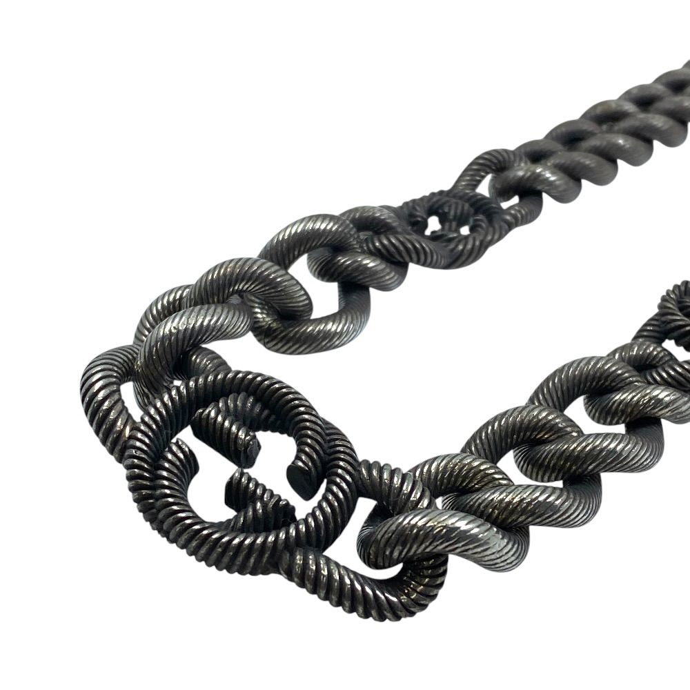Gucci Twist Chain Necklace Interlocking Silver — view 3