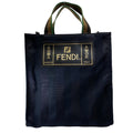 Fendi Pecan Tote Striped FF Logo Nylon Black Gold Going Out Practical Capacity