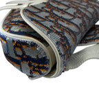 Dior Oblique Sequin Saddle Bag Leather Silver Practical Gorgeous Elegance — view 4