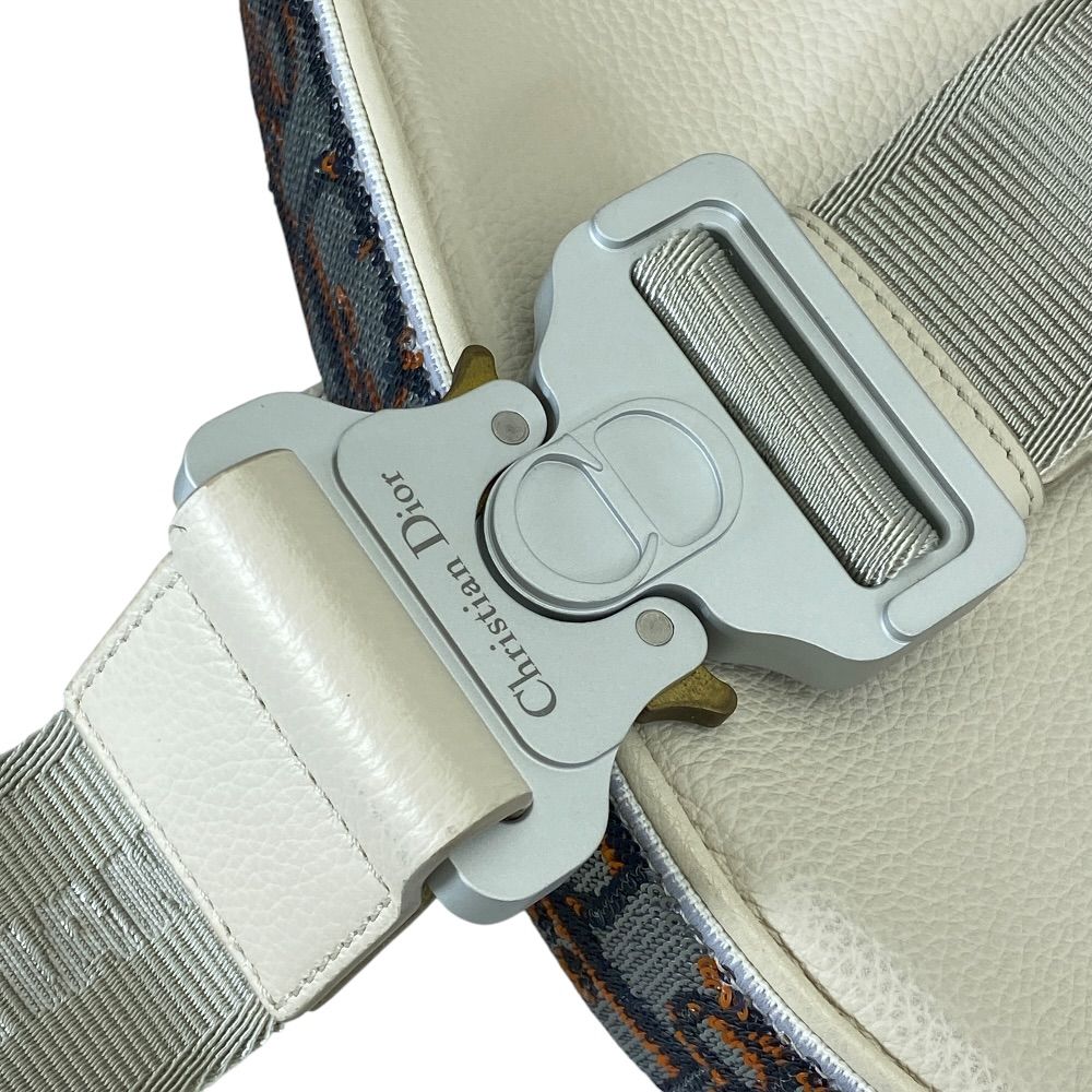 Dior Oblique Sequin Saddle Bag Leather Silver Practical Gorgeous Elegance — view 8
