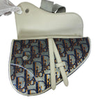 Dior Oblique Sequin Saddle Bag Leather Silver Practical Gorgeous Elegance — view 5