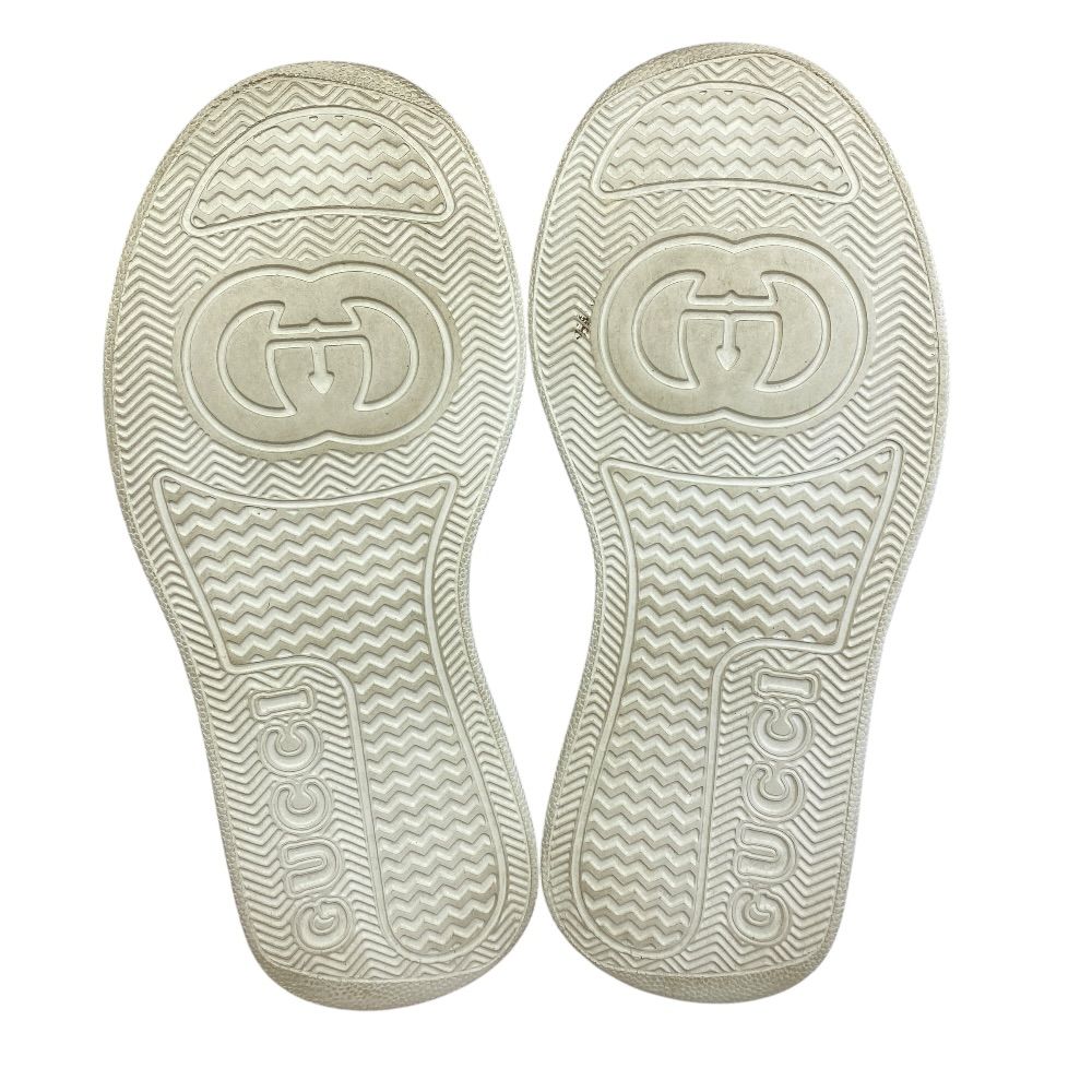 Gucci GG Embossed Sneakers Thick Sole Perforated Leather White Comfortable — view 9