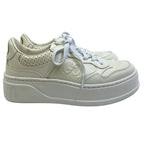 Gucci GG Embossed Sneakers Thick Sole Perforated Leather White Comfortable — view 5