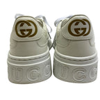 Gucci GG Embossed Sneakers Thick Sole Perforated Leather White Comfortable — view 4