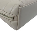 Saint Laurent Paris Pouch Makeup Cosmetic YSL Quilted Leather Beige Practical — view 4