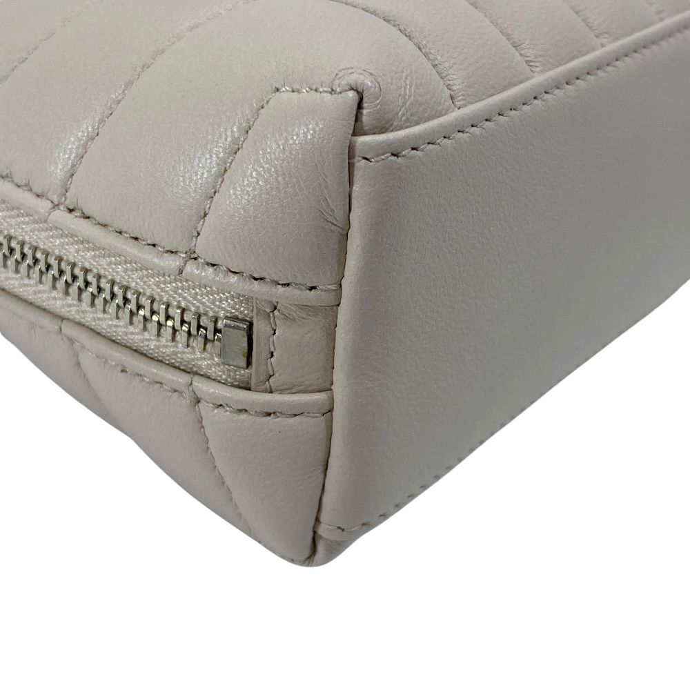 Saint Laurent Paris Pouch Makeup Cosmetic YSL Quilted Leather Beige Practical — view 4
