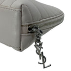 Saint Laurent Paris Pouch Makeup Cosmetic YSL Quilted Leather Beige Practical — view 3