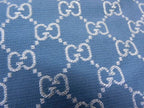 Gucci GG Lame Shawl Cotton Rayon Light Blue Scarf — view 3
