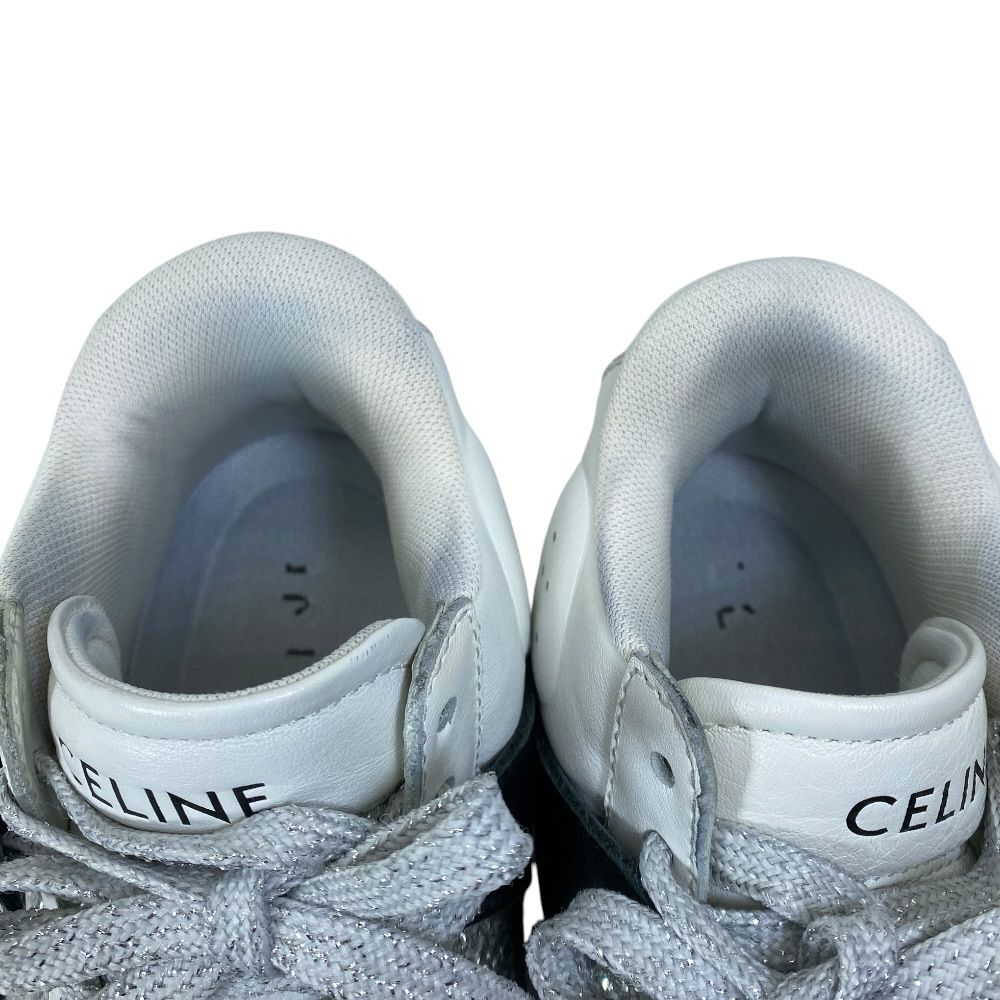 Celine Glitter High Cut Sneakers Leather White Quality Comfortable — view 8