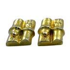 Hermes Vintage Earrings Bamboo Motif Metal Gold Gorgeous Presence — view 6