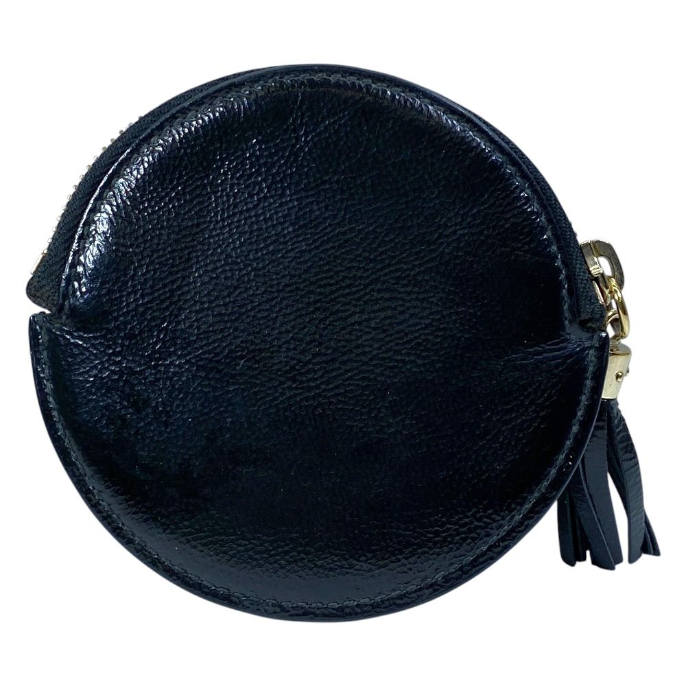Gucci Soho Coin Case Wallet Purse Circle Patent Leather Black Everyday — view 2