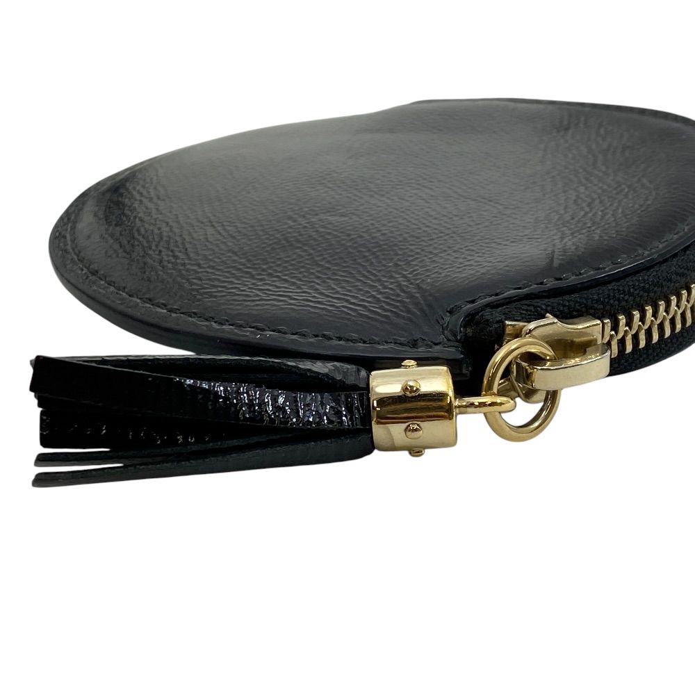 Gucci Soho Coin Case Wallet Purse Circle Patent Leather Black Everyday — view 6