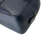 Gucci Micro Guccissima Mini Boston Bag GG Embossed Leather Navy Silver Going — view 3