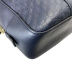 Gucci Micro Guccissima Mini Boston Bag GG Embossed Leather Navy Silver Going — view 4