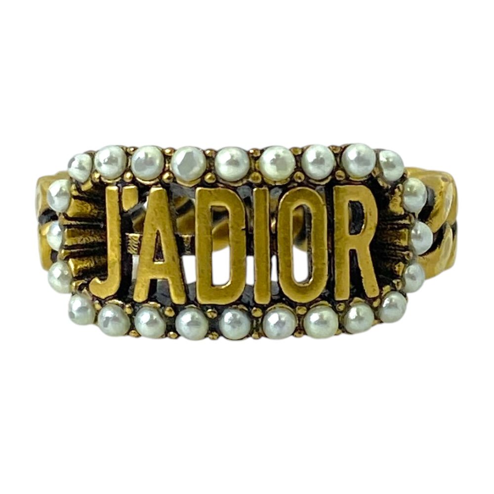 Dior J'adior Ring Metal Faux Pearl Gold Everyday Use Gorgeous Fashionable