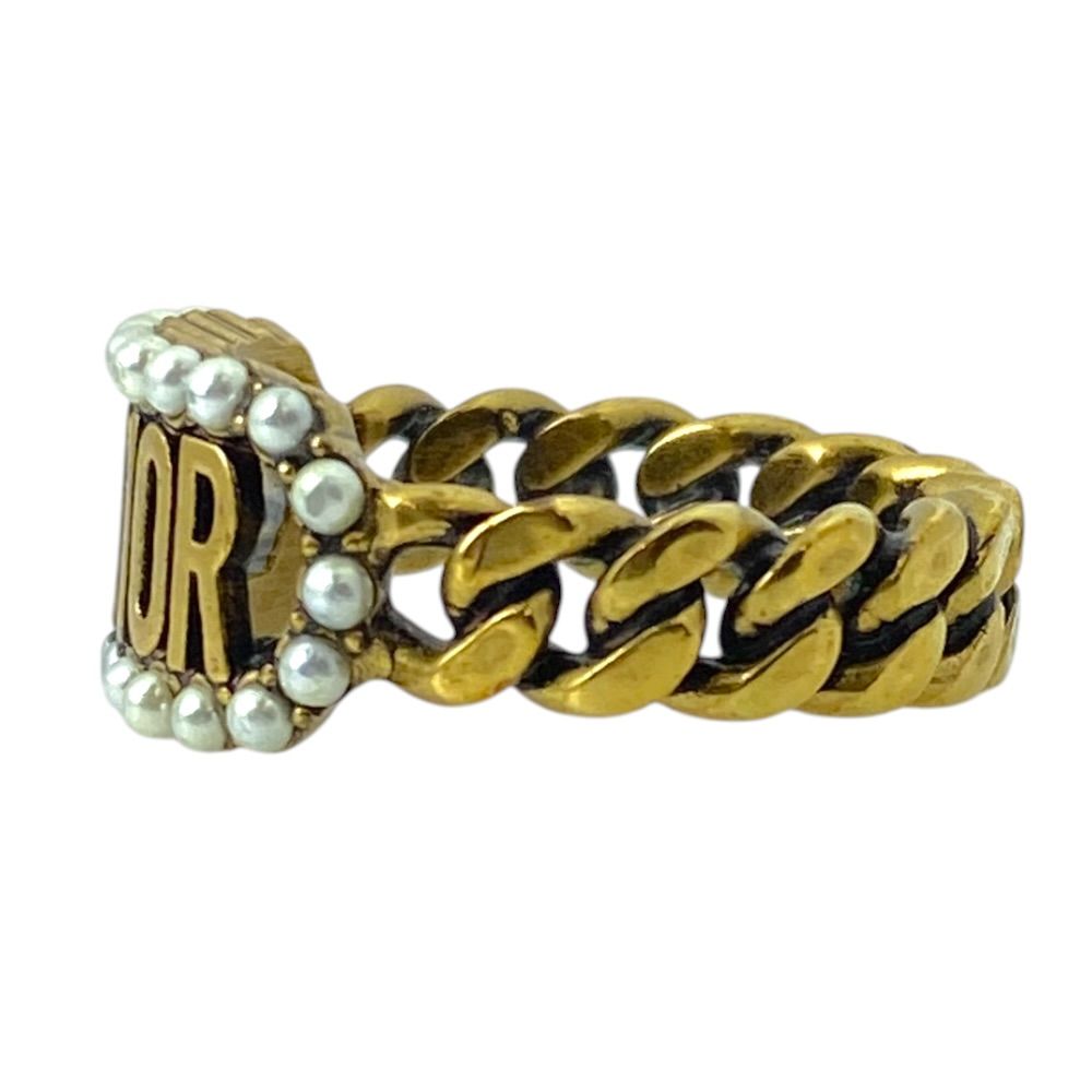 Dior J'adior Ring Metal Faux Pearl Gold Everyday Use Gorgeous Fashionable — view 2