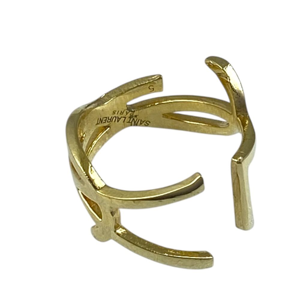 Saint Laurent Opium Cassandra Twist Ring YSL Logo Metal Gold Everyday Use Going — view 6