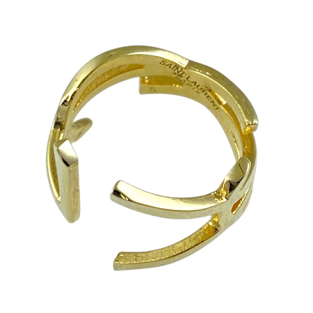 Saint Laurent Opium Cassandra Twist Ring YSL Logo Metal Gold Everyday Use Going — view 5
