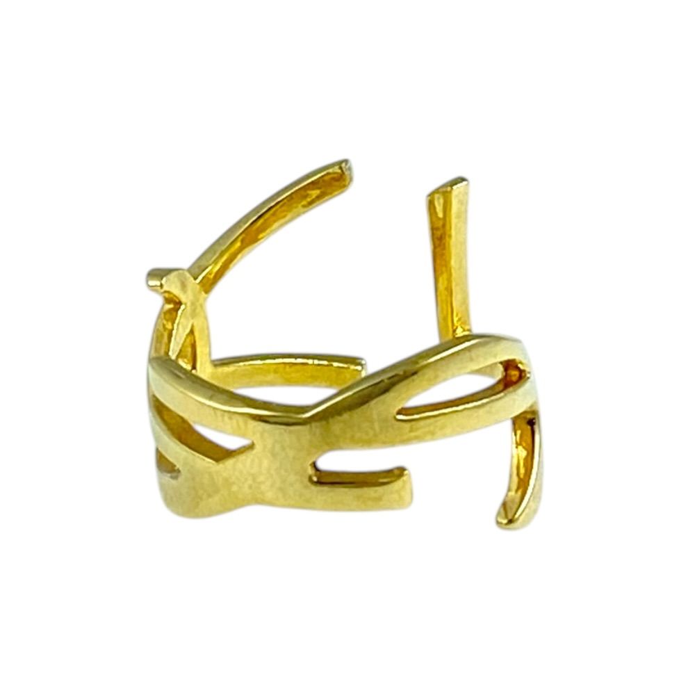 Saint Laurent Opium Cassandra Twist Ring YSL Logo Metal Gold Everyday Use Going