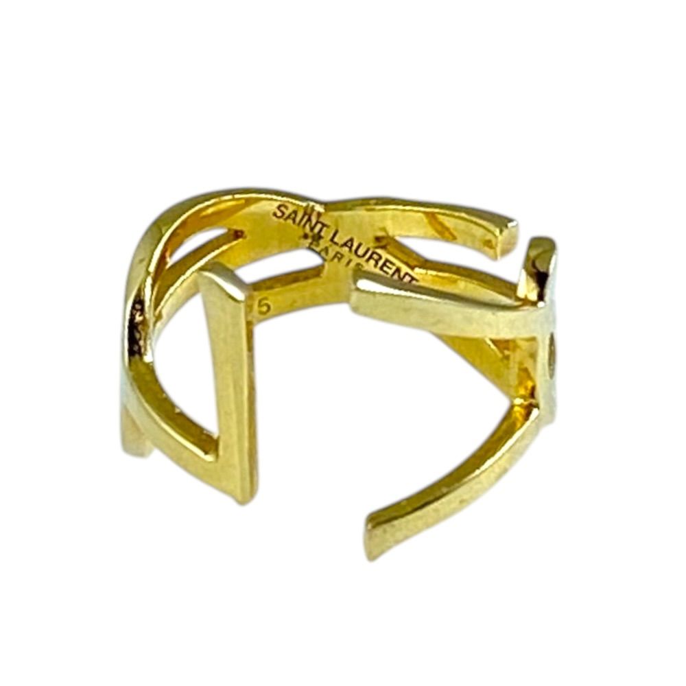 Saint Laurent Opium Cassandra Twist Ring YSL Logo Metal Gold Everyday Use Going — view 3