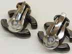 Chanel Earrings CC Logo Black Blue Stone One Year Plate Removed — view 2