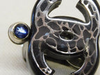 Chanel Earrings CC Logo Black Blue Stone One Year Plate Removed — view 5