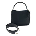 Gucci Bamboo Black Silver Nylon Leather 001 Shoulder