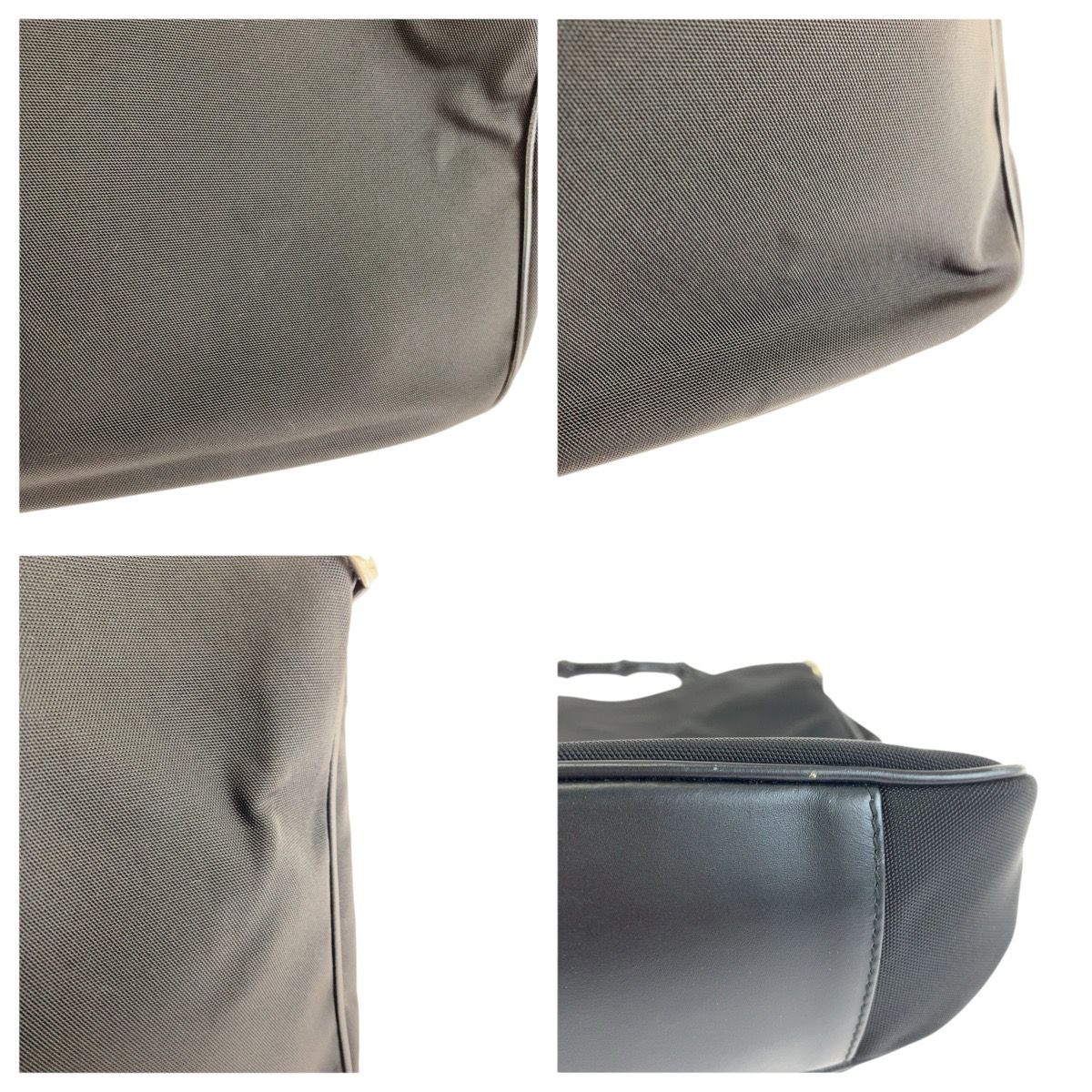 Gucci Bamboo Black Silver Nylon Leather 001 Shoulder — view 5