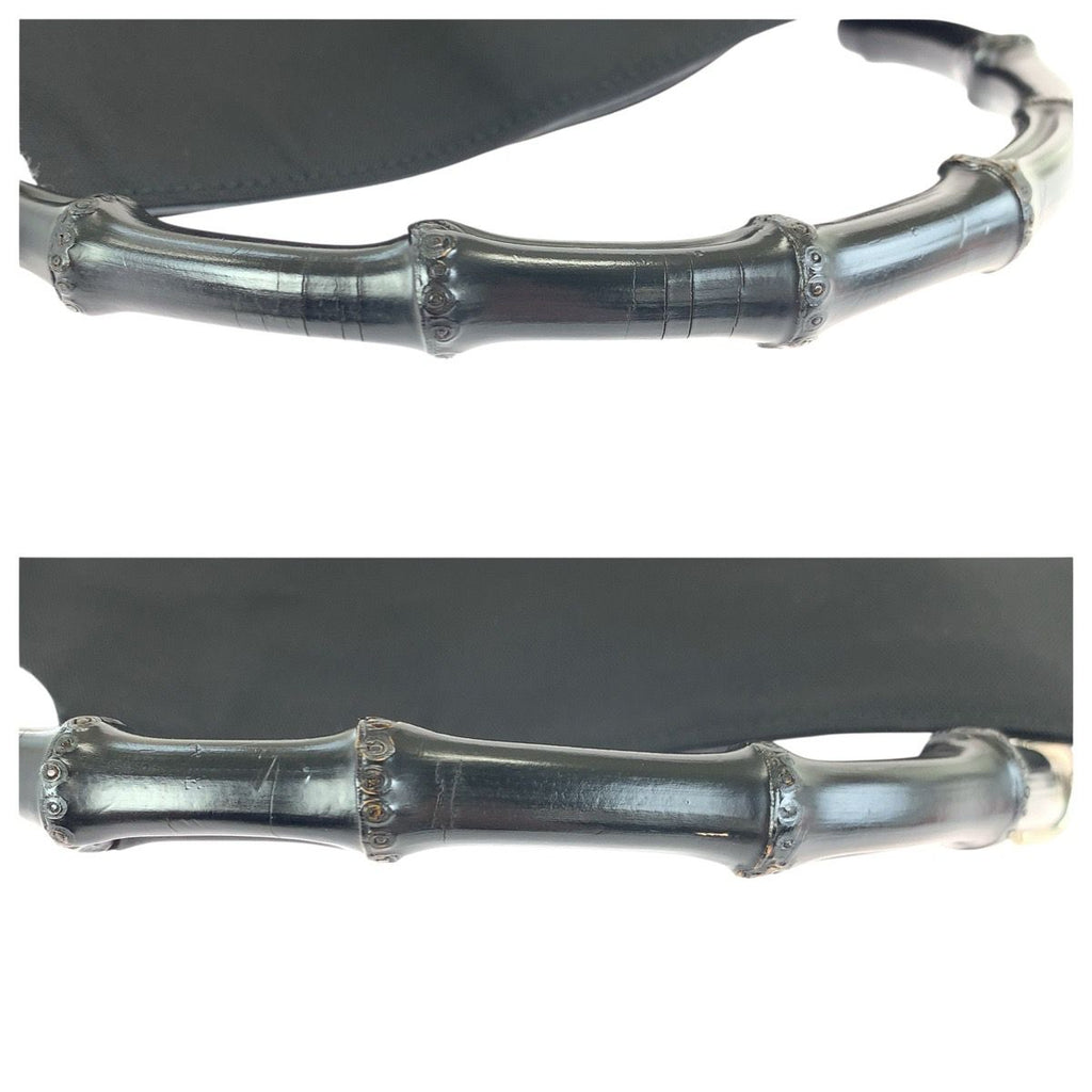 Gucci Bamboo Black Silver Nylon Leather 001 Shoulder — view 6