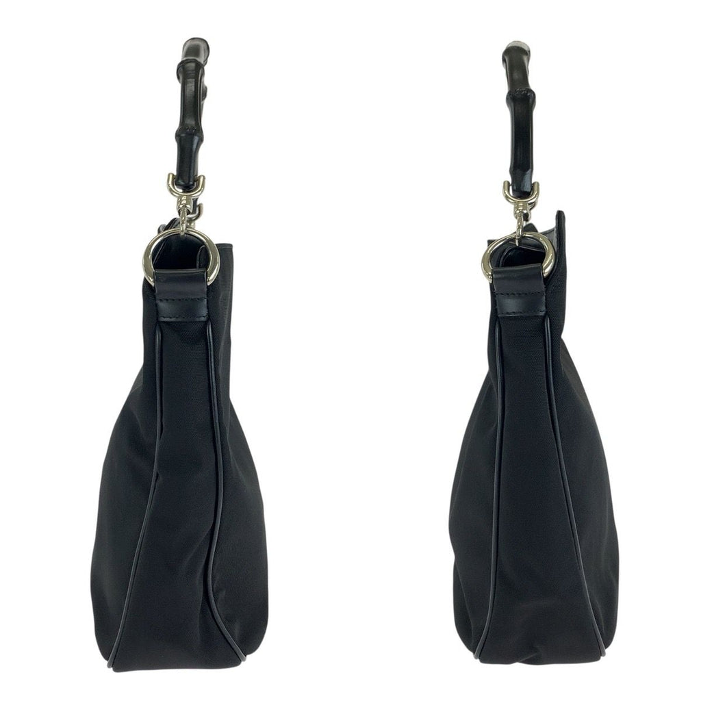 Gucci Bamboo Black Silver Nylon Leather 001 Shoulder — view 8