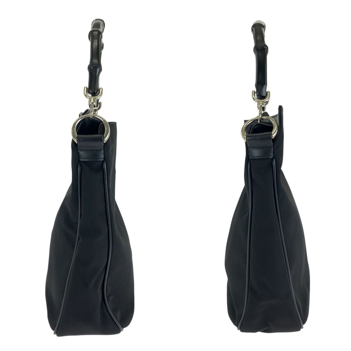Gucci Bamboo Black Silver Nylon Leather 001 Shoulder — view 8