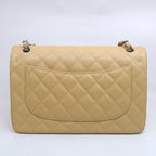 Chanel Deca Quilted 30 Shoulder Bag Caviar Leather Beige Silver Double Flap — view 2