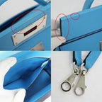 Hermes Van Quatre 29 Blue Nole Togo Swift Silver Tote Hand — view 8