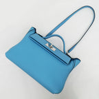 Hermes Van Quatre 29 Blue Nole Togo Swift Silver Tote Hand — view 9