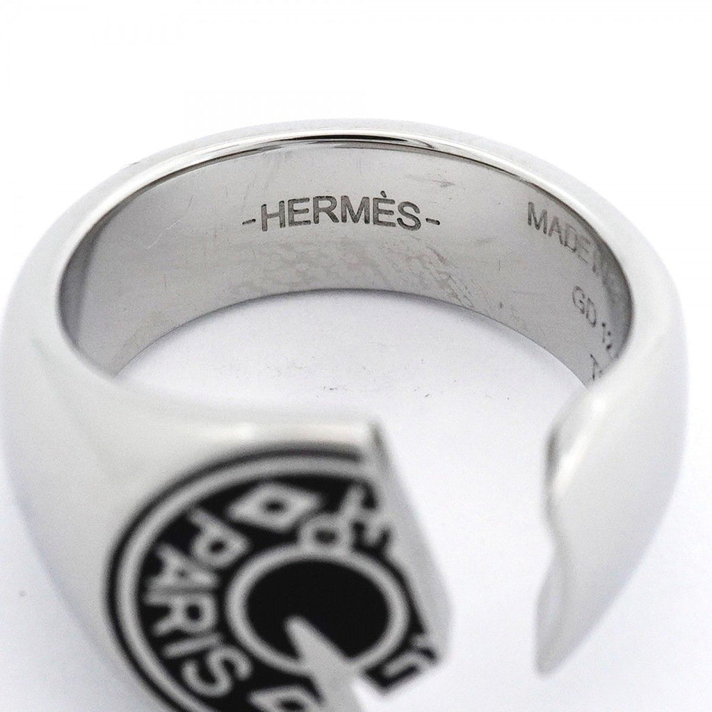 Hermes Ring Cal Zel Metal Silver Black — view 4