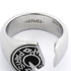 Hermes Ring Cal Zel Metal Silver Black — view 4