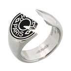 Hermes Ring Cal Zel Metal Silver Black