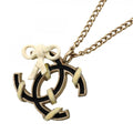 Chanel Necklace CC Logo Ribbon Motif Gold Plated Champagne White Black Cles