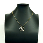 Chanel Necklace CC Logo Ribbon Motif Gold Plated Champagne White Black Cles — view 6