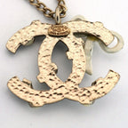 Chanel Necklace CC Logo Ribbon Motif Gold Plated Champagne White Black Cles — view 5